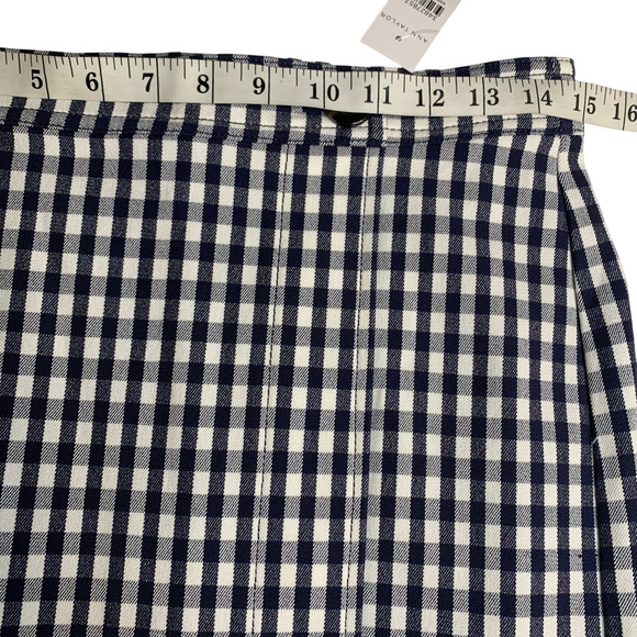 NWT Ann Taylor Skirt Size 2 Sheath Career Nautical Gingham Lined Front Slit - Picture 5 of 6
